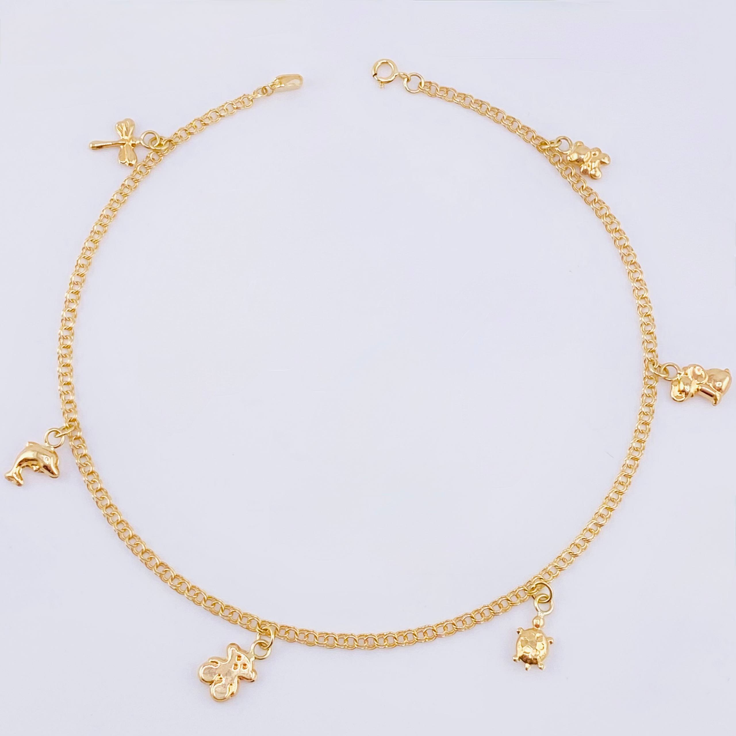 Tobillera Aro Seguido Dije 3.45gr / 25.5cm / 2.1mm Oro Amarillo 18K ©