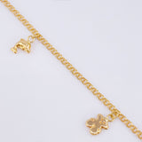 Tobillera Aro Seguido Dije 3.45gr / 25.5cm / 2.1mm Oro Amarillo 18K ©