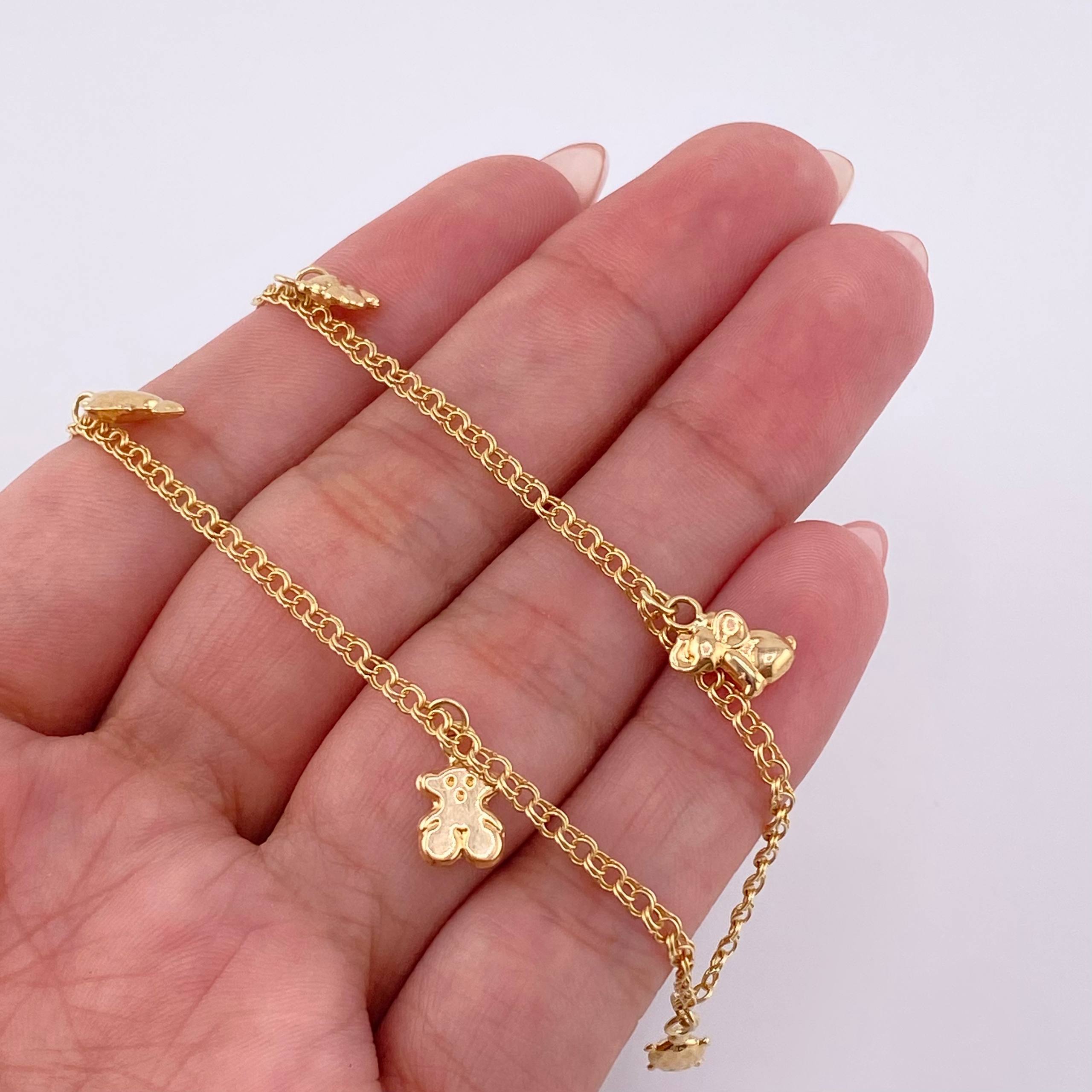 Tobillera Aro Seguido Dije 3.45gr / 25.5cm / 2.1mm Oro Amarillo 18K ©