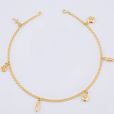 Tobillera Aro Seguido Dije 3.4gr / 25cm / 2.1mm Oro Amarillo 18K ©