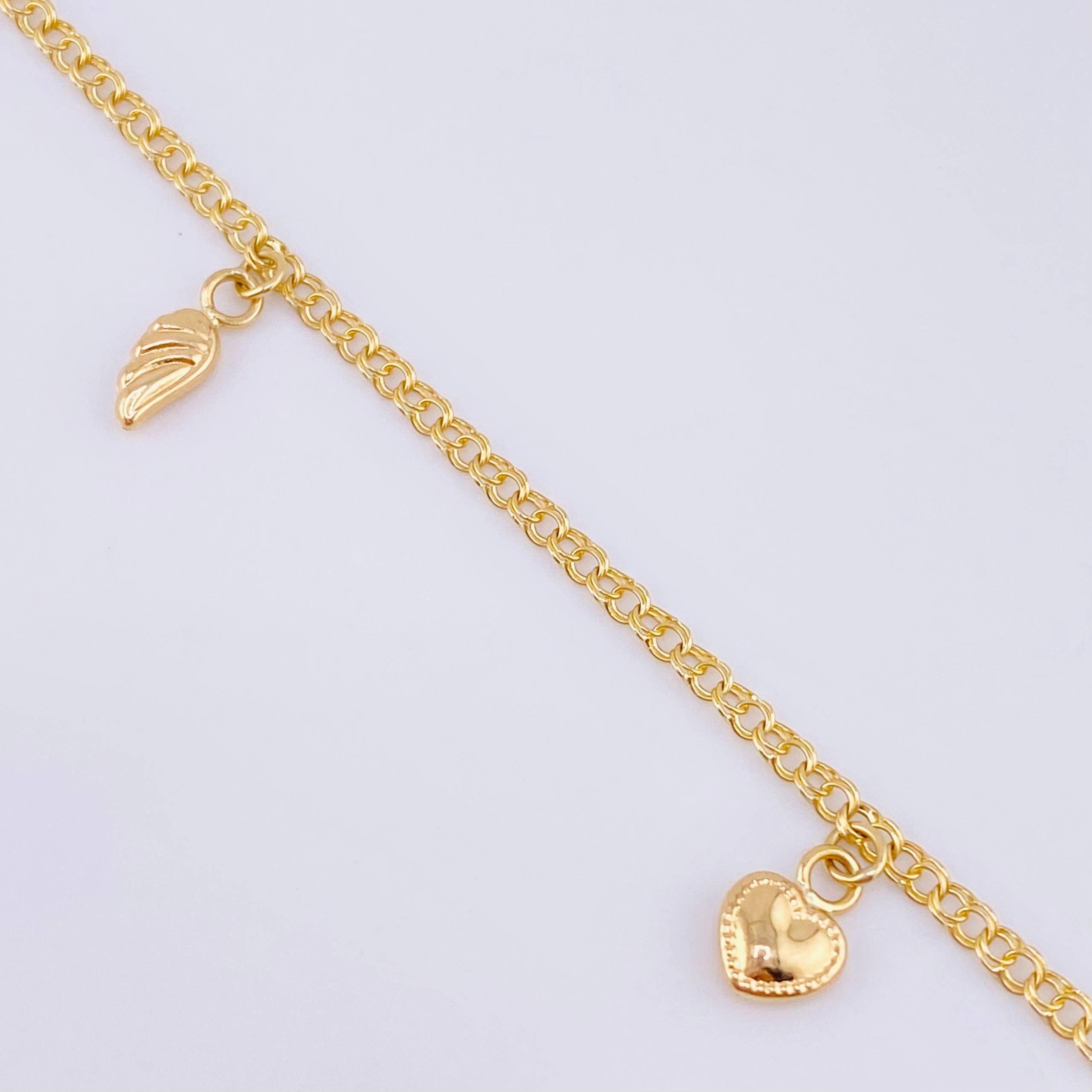 Tobillera Aro Seguido Dije 3.35gr / 24.5cm / 2.1mm Oro Amarillo 18K ©