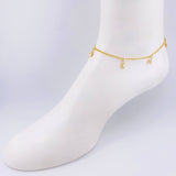 Tobillera Aro Seguido Dije 3.6gr / 24.5cm / 2.2mm Oro Amarillo 18K