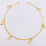 Tobillera Aro Seguido Dije 3.35gr / 24.5cm / 2.1mm Oro Amarillo 18K ©