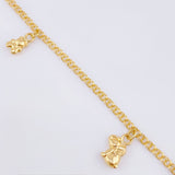 Tobillera Aro Seguido Dije 3.35gr / 24.5cm / 2.1mm Oro Amarillo 18K ©