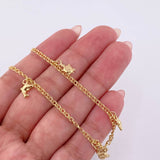 Tobillera Aro Seguido Dije 3.55gr / 24.5cm / 2.2mm Oro Amarillo 18K *