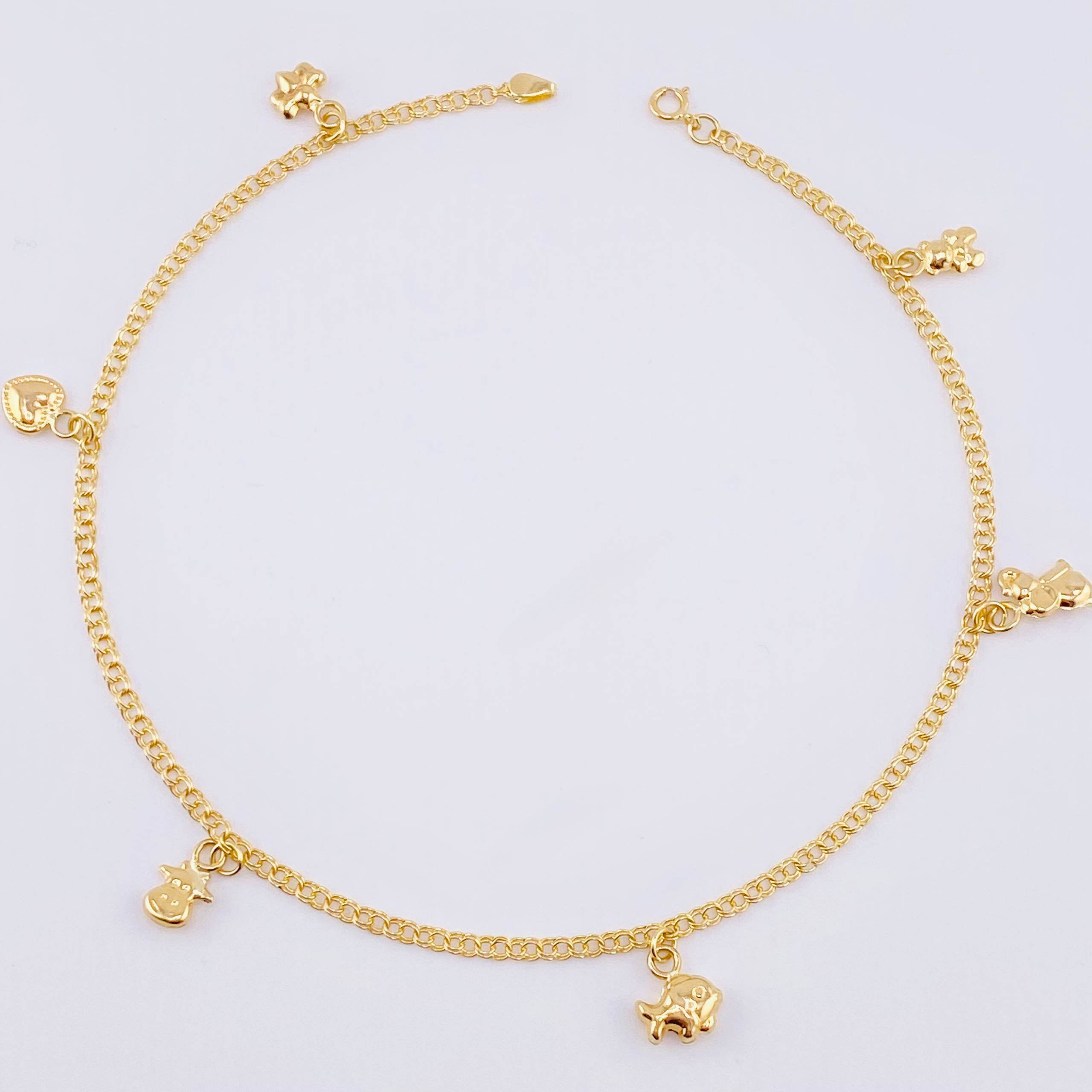 Tobillera Aro Seguido Dije 3.45gr / 25cm / 2.1mm Oro Amarillo 18K ©