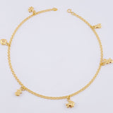 Tobillera Aro Seguido Dije 3.45gr / 25cm / 2.1mm Oro Amarillo 18K ©