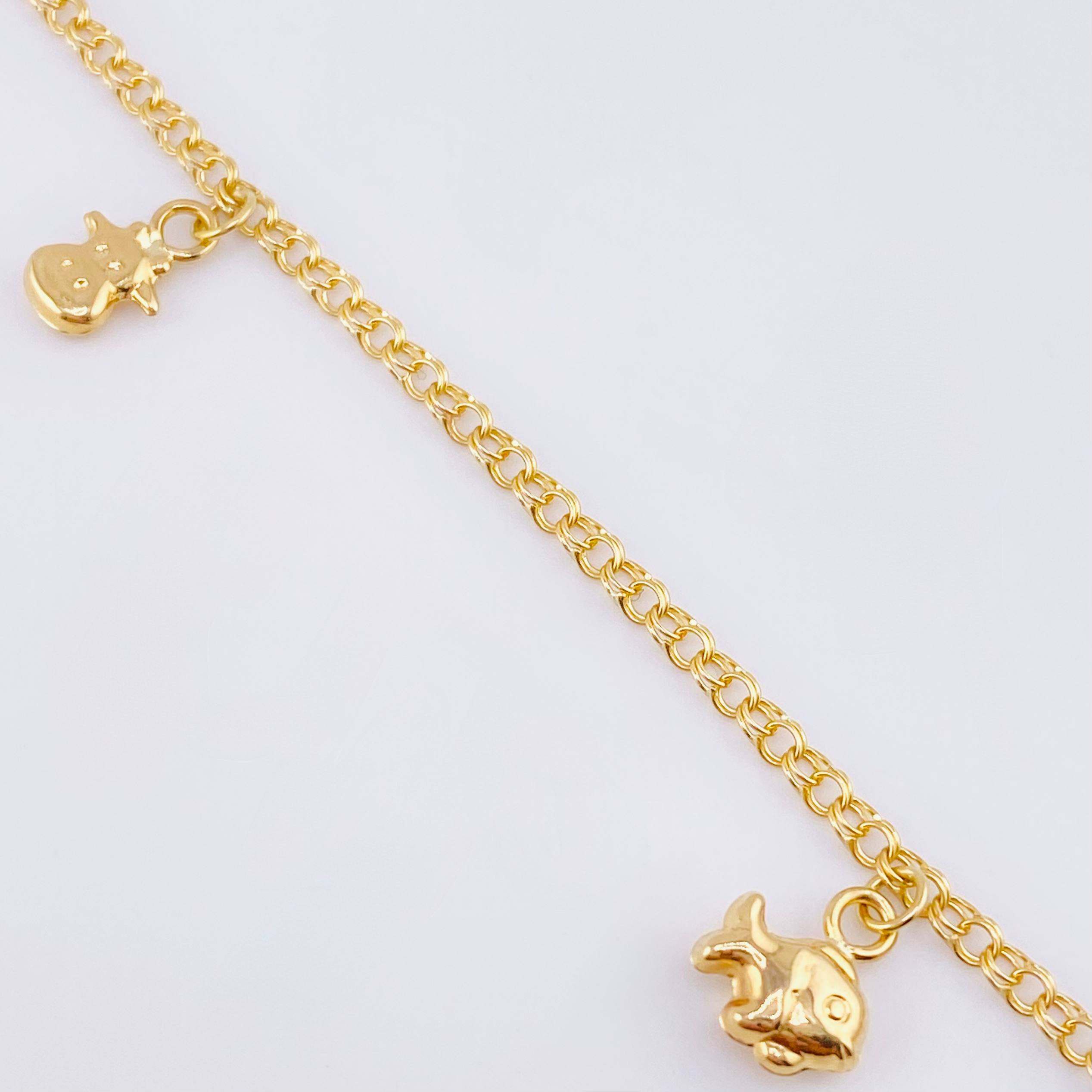 Tobillera Aro Seguido Dije 3.45gr / 25cm / 2.1mm Oro Amarillo 18K ©