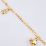 Tobillera Aro Seguido Dije 3.45gr / 25cm / 2.1mm Oro Amarillo 18K ©