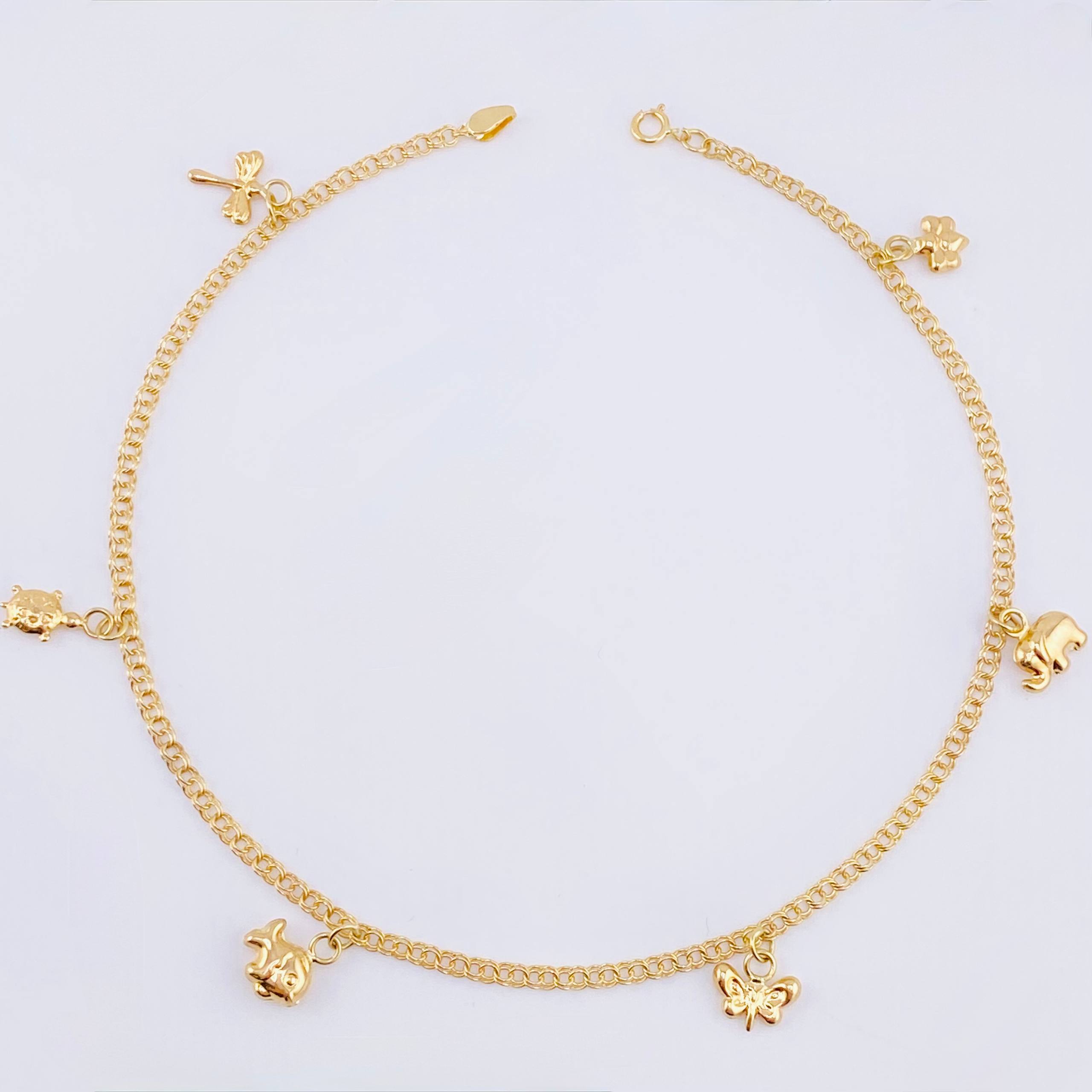 Tobillera Aro Seguido Dije 3.3gr / 25cm / 2.1mm Oro Amarillo 18K ©