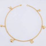 Tobillera Aro Seguido Dije 3.3gr / 25cm / 2.1mm Oro Amarillo 18K ©