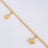 Tobillera Aro Seguido Dije 3.3gr / 25cm / 2.1mm Oro Amarillo 18K ©