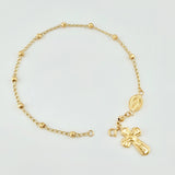Pulso Denario Virgen Milagrosa Diamantado 2.3gr / 16.5cm / 3mm Oro Amarillo 18K ©
