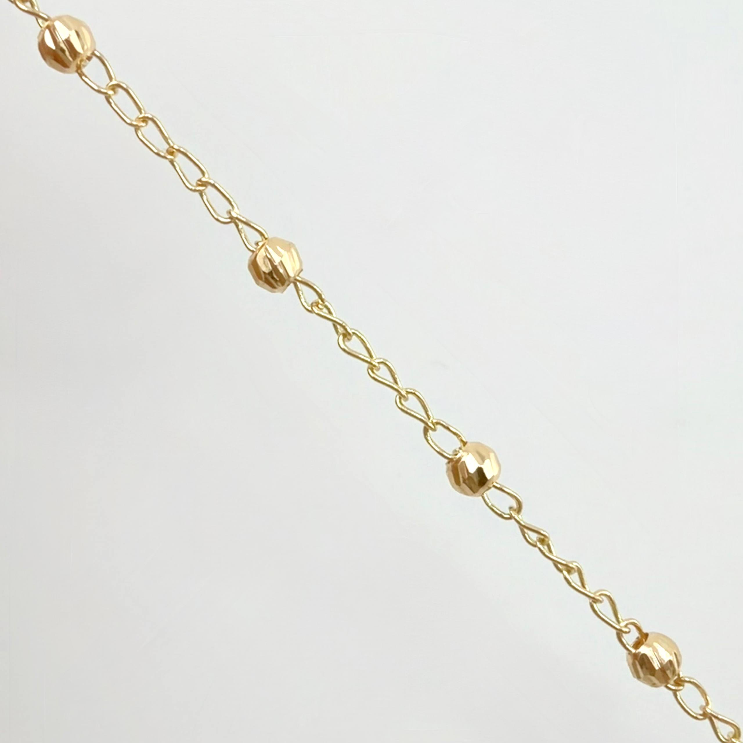Pulso Denario Virgen Milagrosa Diamantado 2.3gr / 16.5cm / 3mm Oro Amarillo 18K ©