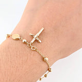 Pulso Denario Virgen Milagrosa 2.7gr / 18.5cm / 4mm Oro Amarillo 18K *