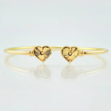 Pulso Aro Corazon Diamntado 3.55gr / 15.5cm / 2mm Oro Amarillo Nac.Esp. 18K ©