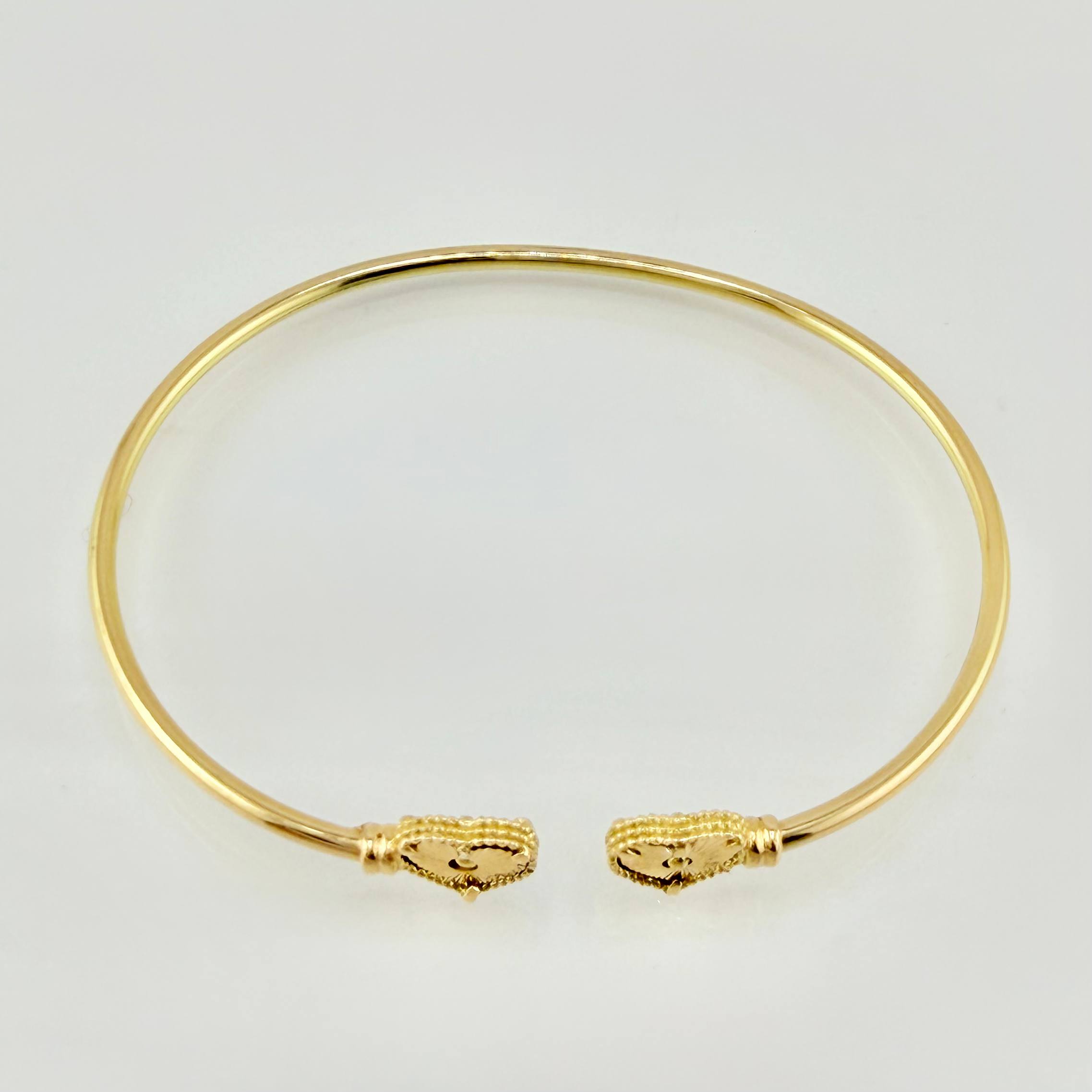 Pulso Aro Corazon Diamntado 3.55gr / 15.5cm / 2mm Oro Amarillo Nac.Esp. 18K ©