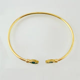 Pulso Aro Trebol verde 3gr / 15.5cm / 2mm Oro Amarillo Nac.Esp. 18K ©