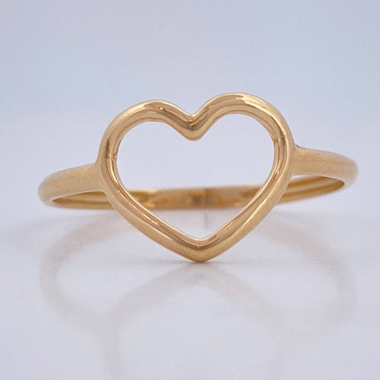 Anillo Silueta Corazon 1gr / T6 / Oro Amarillo 18K &
