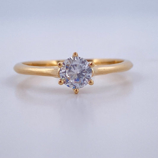 Anillo Solitario 1.85gr / T5 1/2 / Oro Amarillo 18K &