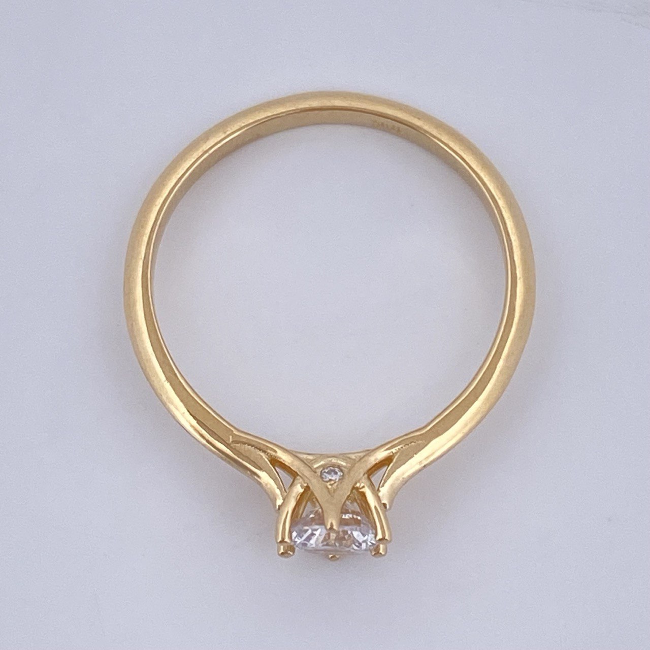 Anillo Solitario 1.8gr / T4 1/2 / Oro Amarillo 18K &