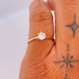 Anillo Solitario 1.8gr / T4 1/2 / Oro Amarillo 18K &
