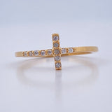 Anillo Cruz 1.5gr / T4 1/2 / Oro Amarillo 18K &