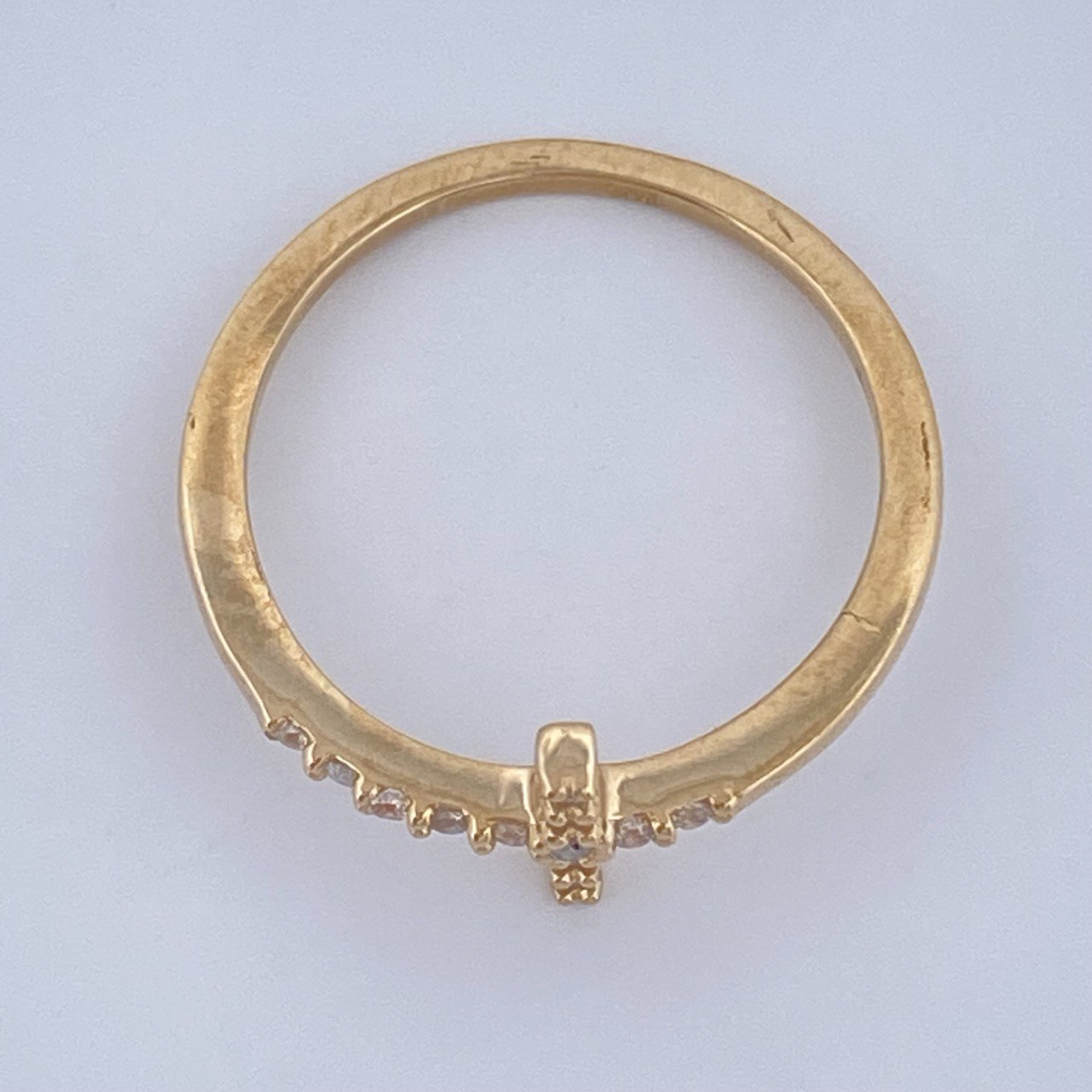 Anillo Cruz 1.5gr / T4 1/2 / Oro Amarillo 18K &