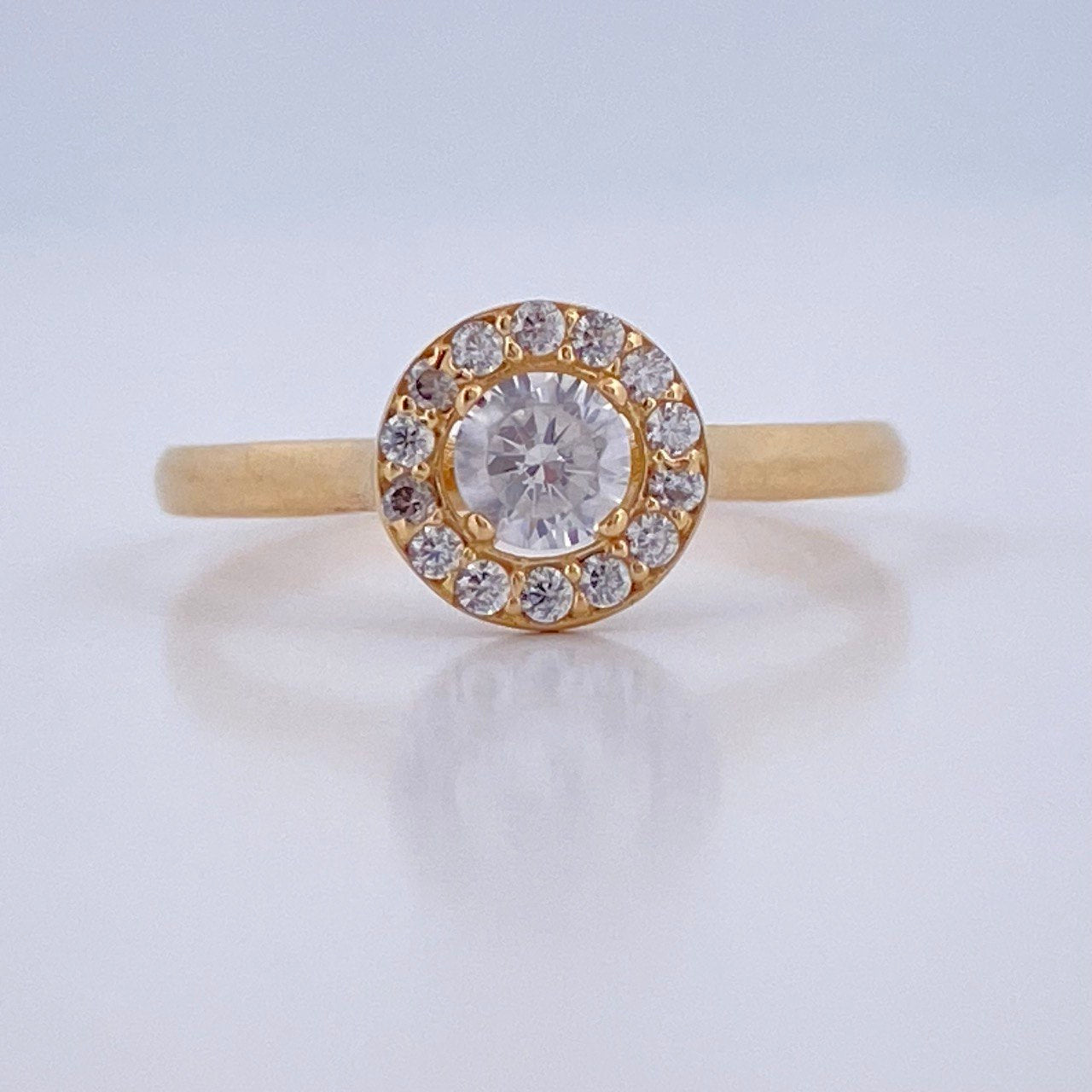 Anillo Halo Churumbela Circulo 1.65gr / T6 1/2 / Oro Amarillo 18K &