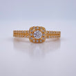 Anillo Halo Cuadrado 2.5gr / T6 1/2 / Oro Amarillo 18K &