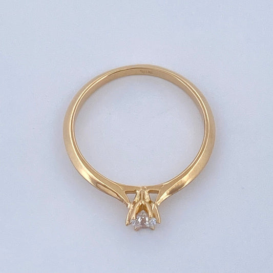 Anillo Solitario 1.65gr / T5 1/4 / Oro Amarillo 18K &