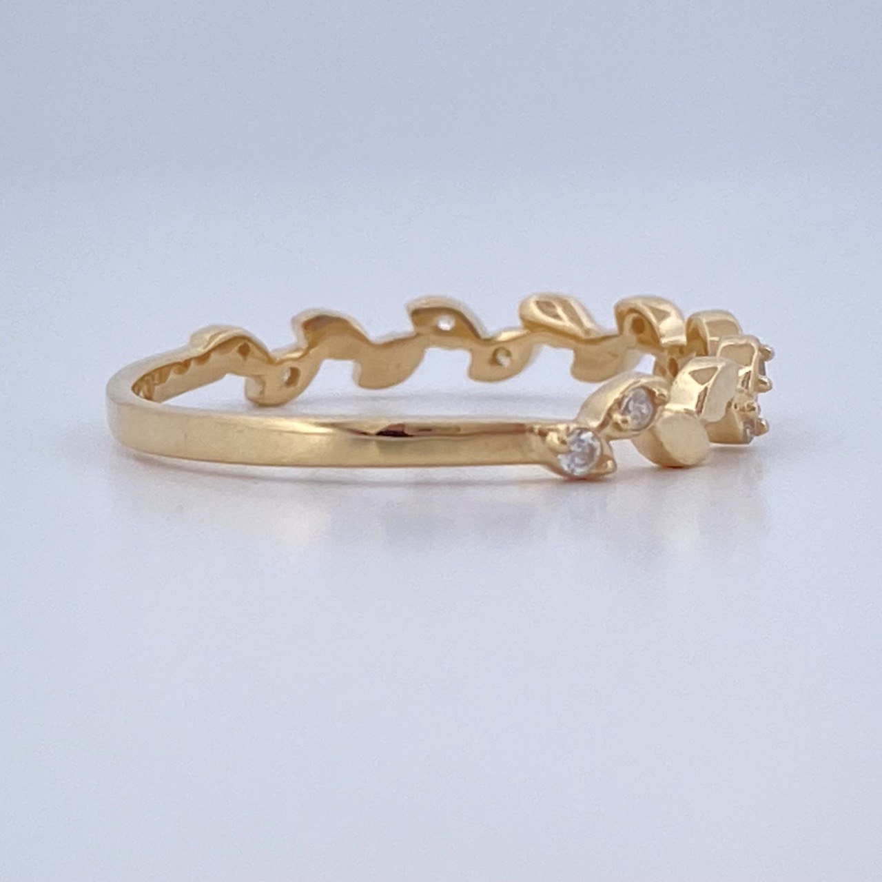 Anillo Hojas Intercaladas 1.3gr / T5 1/2 / Oro Amarillo 18K &