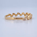 Anillo Hojas Intercaladas 1.3gr / T5 1/2 / Oro Amarillo 18K &