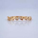 Anillo Hojas Intercaladas 1.25gr / T4 1/2 / Oro Amarillo 18K %