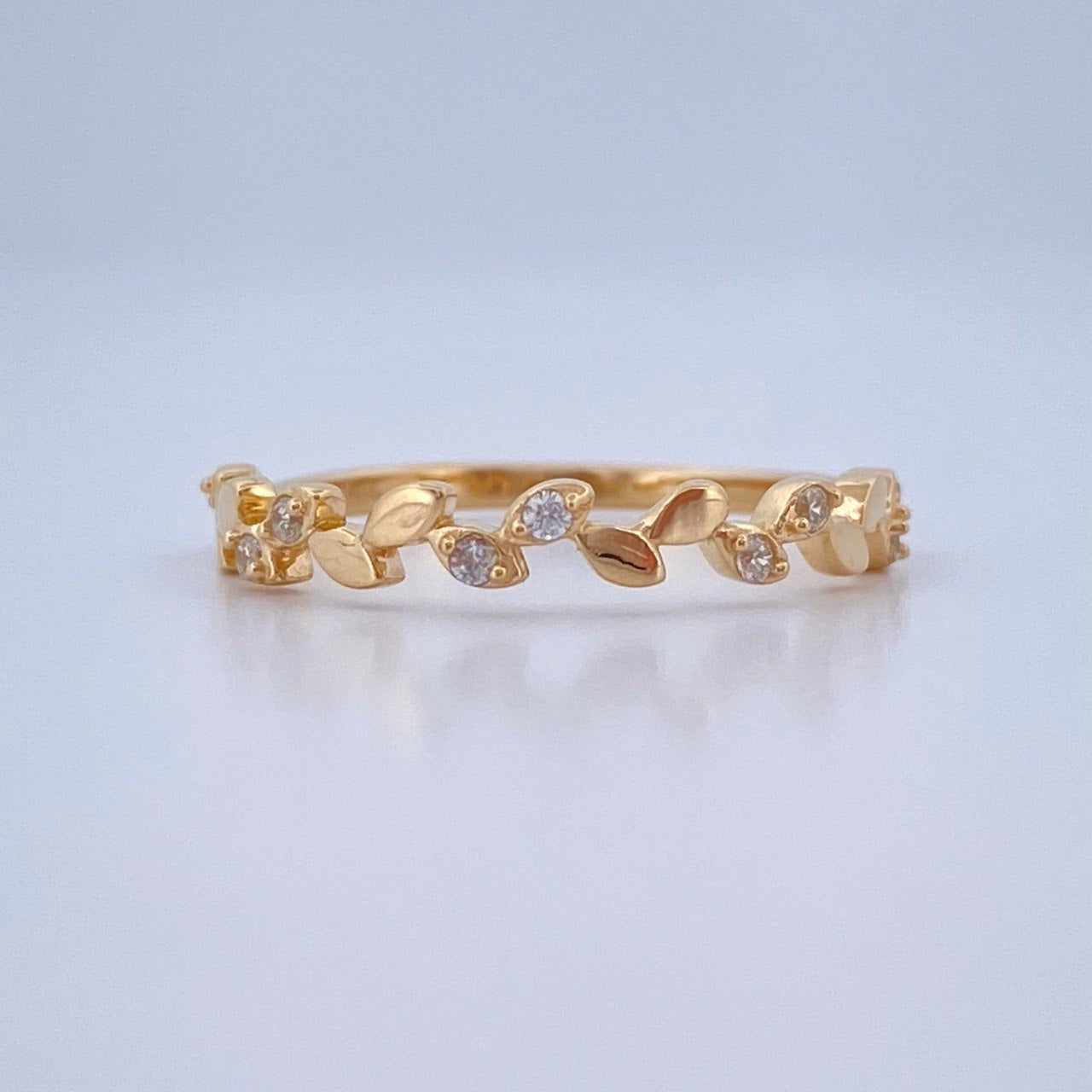 Anillo Hojas Intercaladas 1.3gr / T5 1/2 / Oro Amarillo 18K &