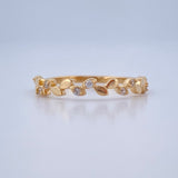 Anillo Hojas Intercaladas 1.3gr / T5 1/2 / Oro Amarillo 18K &