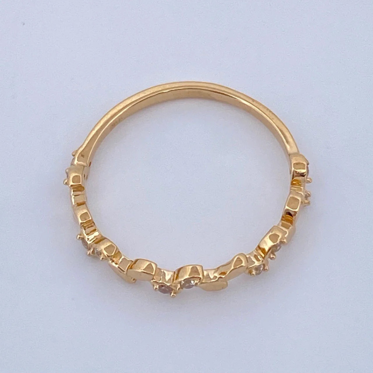 Anillo Hojas Intercaladas 1.25gr / T4 1/2 / Oro Amarillo 18K %