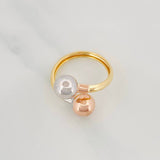Anillo Tú y Yo 2.3g / T7 3/4 Tres Oros 18K