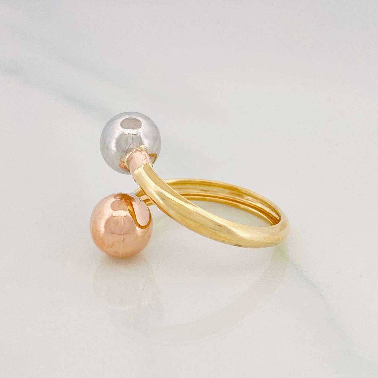 Anillo Tú y Yo 2.3g / T7 3/4 Tres Oros 18K