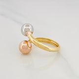Anillo Tú y Yo 2.3g / T7 3/4 Tres Oros 18K