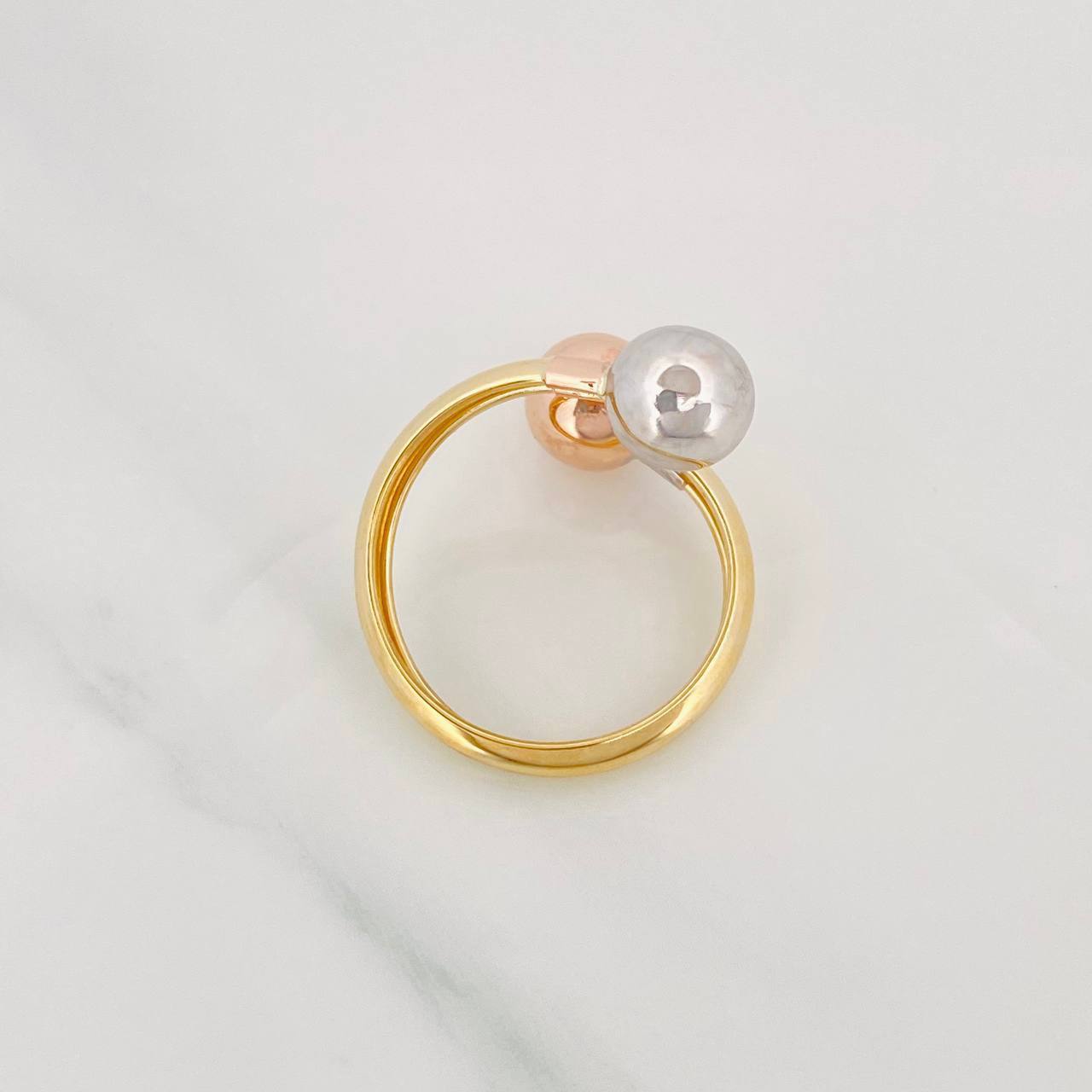 Anillo Tú y Yo 2.3g / T7 3/4 Tres Oros 18K