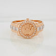 Anillo Correa Corona 4.45g / T9 1/4 Dos Oros Blanco Rosa 18K