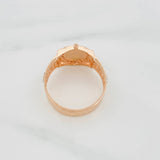 Anillo Correa Corona 4.45g / T9 1/4 Dos Oros Blanco Rosa 18K