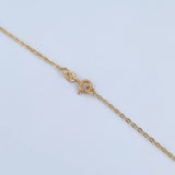 Cadena Aro Seguido Treboles 7gr / 50.6cm / 1.1mm Diamantada Circones Fucsias Oro Amarillo 18K &