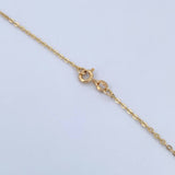 Cadena Aro Seguido Treboles 7.6gr / 50.6cm / 1.1mm Diamantada Circones Azules Oro Amarillo 18K &