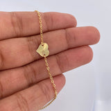 Cadena Aro Seguido Corazon 2.15gr / 42cm / 1.1mm Diamantada Oro Amarillo 18K &