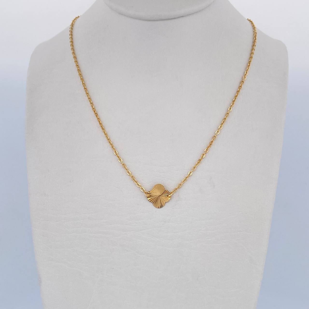 Cadena Aro Seguido Trebol 2.15gr / 42.3cm / 1.1mm Diamantada Oro Amarillo 18K &