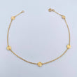 Tobillera Aro Seguido Circulos  1.75gr / 25.5cm / 1.1mm Diamantada Oro Amarillo 18K &