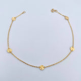 Tobillera Aro Seguido Circulos  1.75gr / 25.5cm / 1.1mm Diamantada Oro Amarillo 18K &