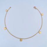 Tobillera Aro Seguido Circulos  1.9gr / 25.1cm / 1.1mm Diamantada Oro Amarillo 18K &